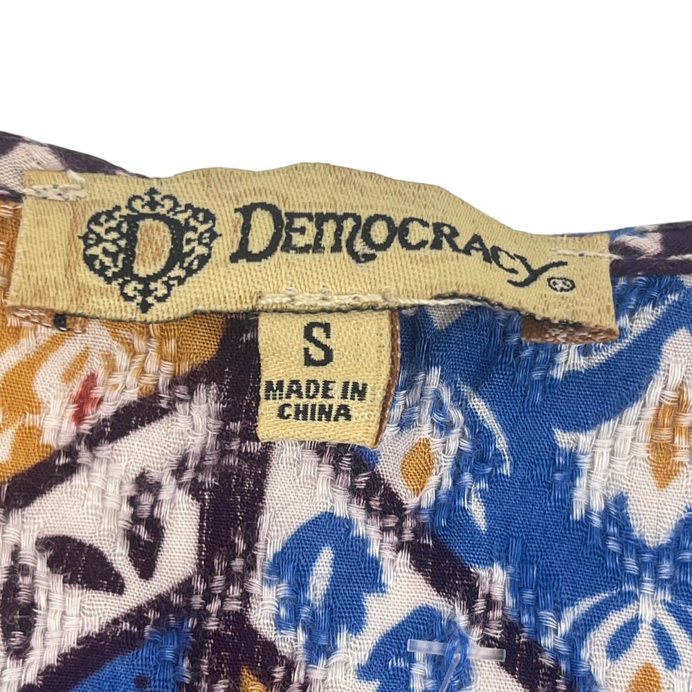 Democracy Maxi Dress Patchwork Print‎ 3/4 Sleeve Bohemian Style Size S - Picture 4 of 8